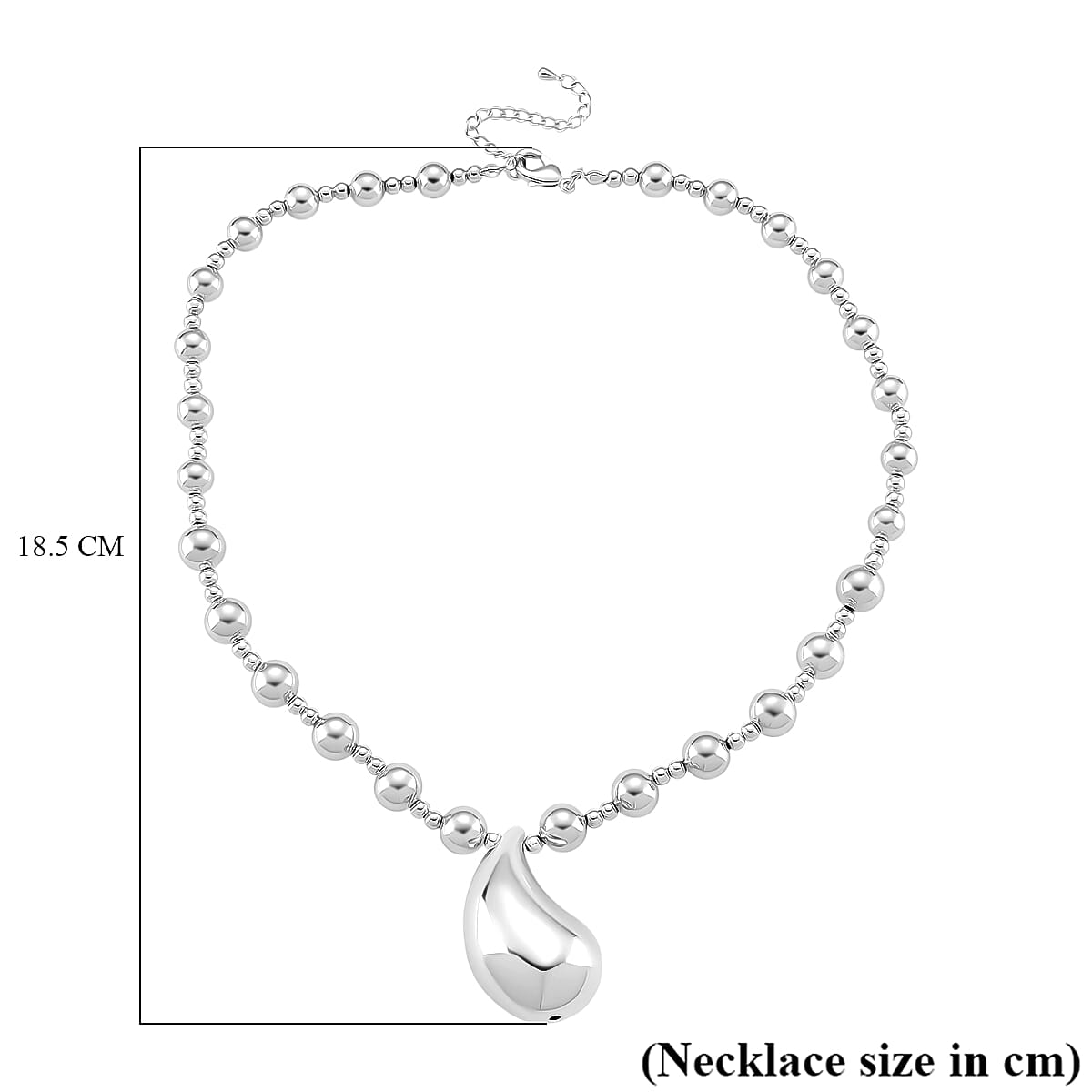 Necklace (Size 18.75 - 2 Ext) in White Gold Colour Tone V32646911 6