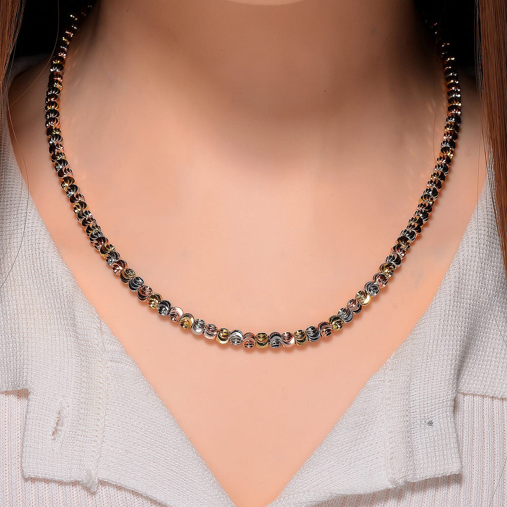 One Time Close Out - Tri Colour Chicco Necklace (Size - 18-2 EXT)