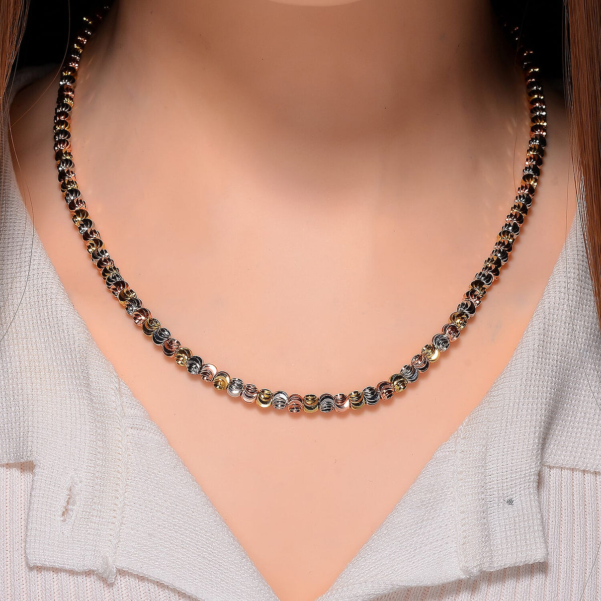 One Time Close Out - Tri Colour Chicco Necklace (Size - 18-2 EXT) 7956139 2