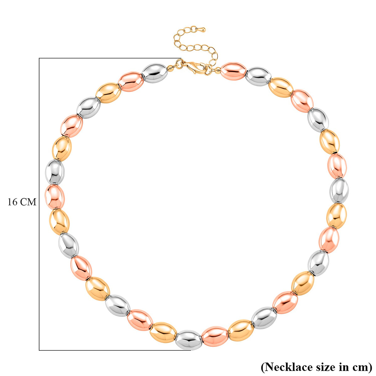 Designer Closeout - Tri-Colour Beaded Necklace (Size 18 - 2 Ext.) 8234862 5