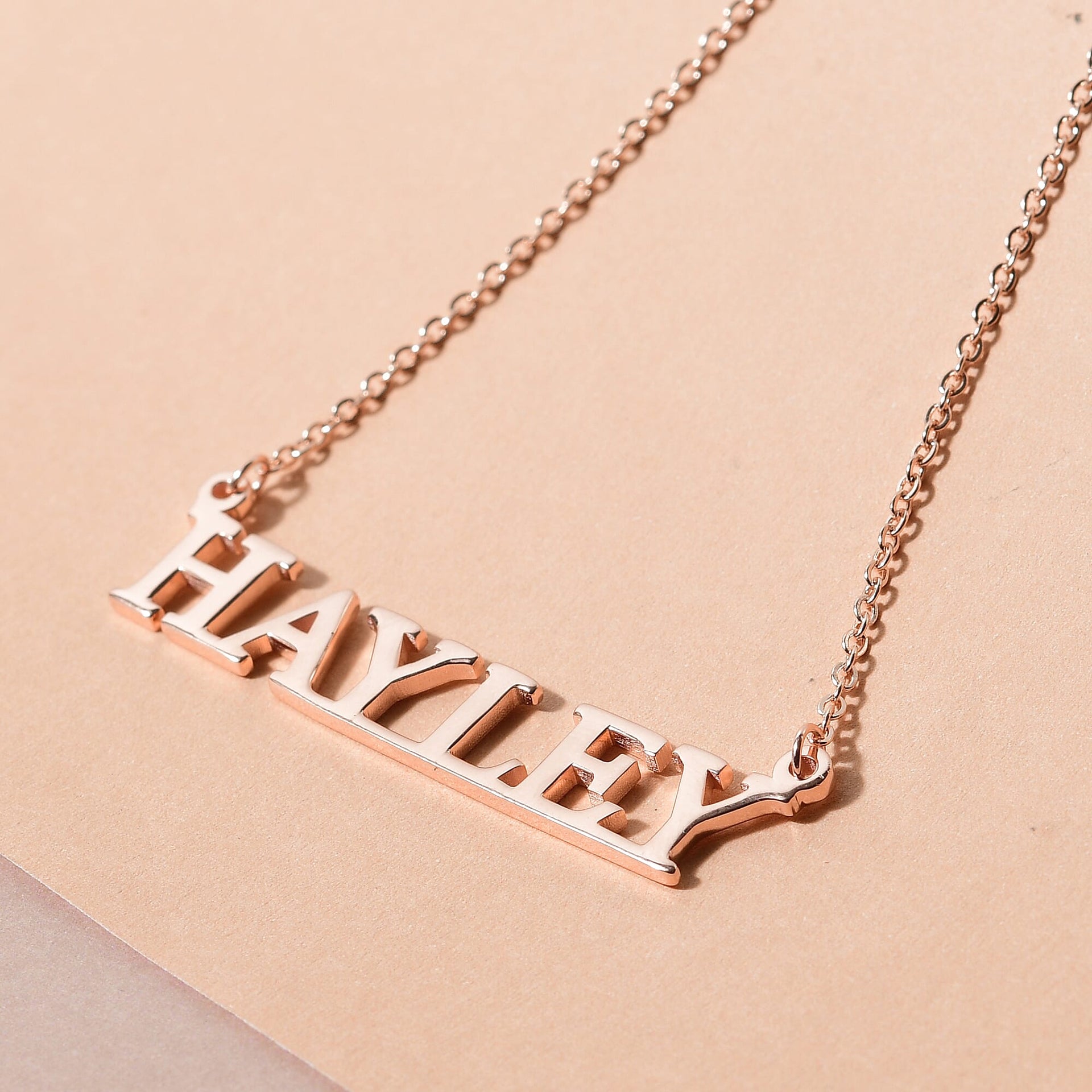Personalised Initial Hayley Pendant With Chain (Size - 20) with Lobster Clasp in Rose Gold Tone 7333579 0