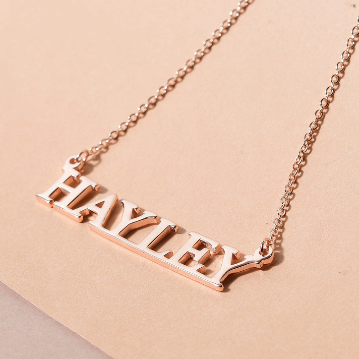 Personalised Initial Hayley Pendant With Chain (Size - 20) with Lobster Clasp in Rose Gold Tone 7333579 1
