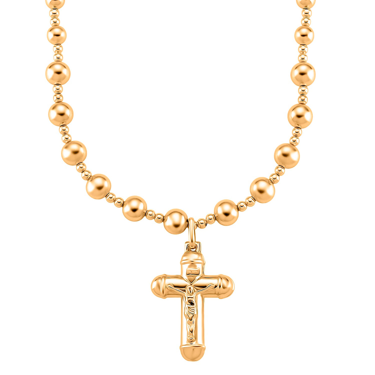 Crucifix Cross Necklace (Size 19 - 2 Ext) in Yellow Gold Plated 8234860 0