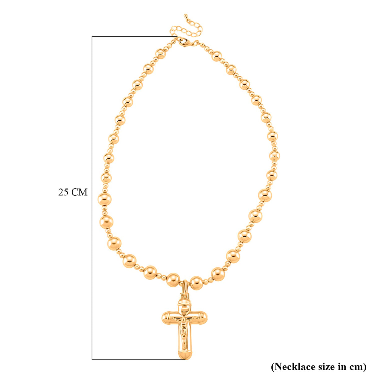 Crucifix Cross Necklace (Size 19 - 2 Ext) in Yellow Gold Plated 8234860 4