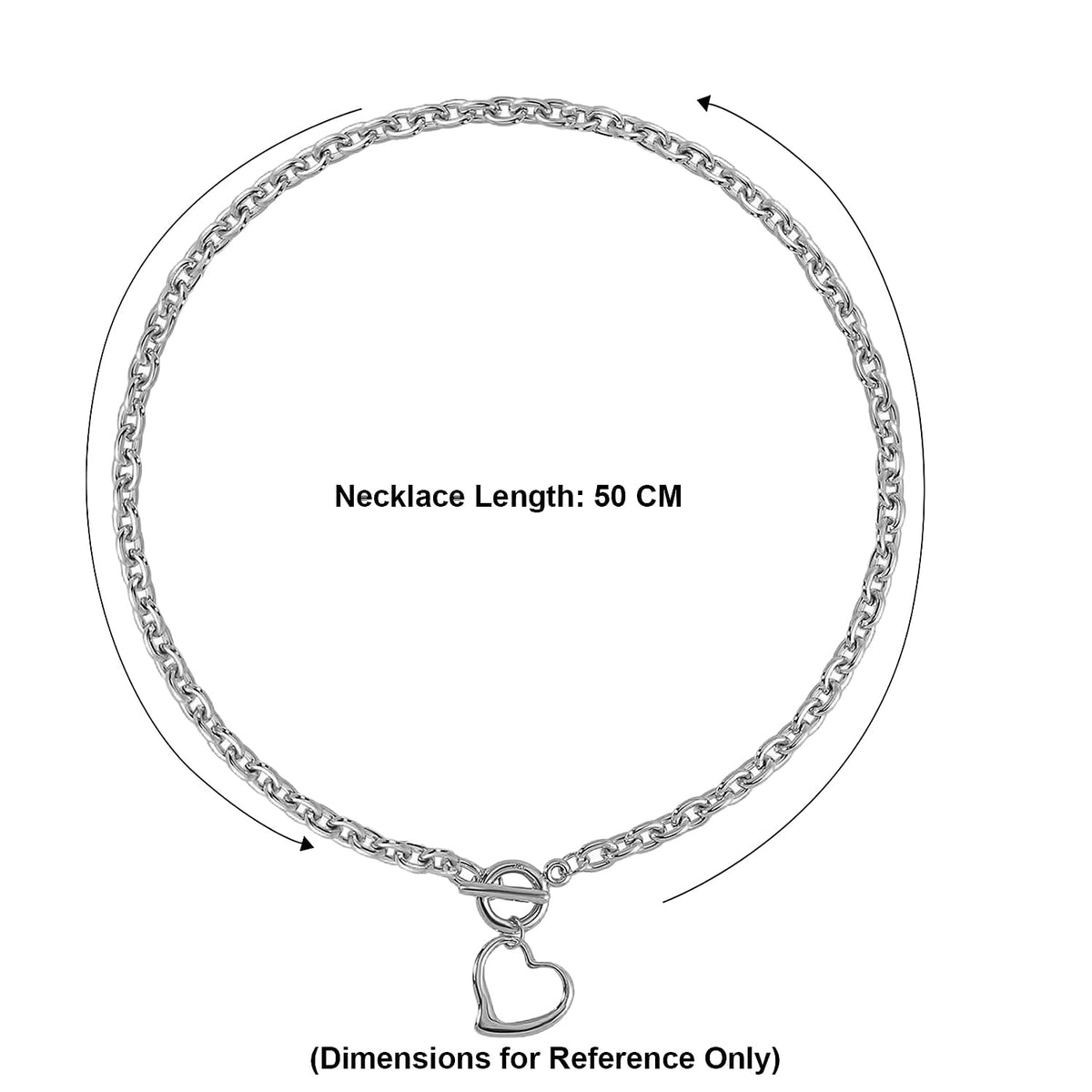 Heart Drop Link Chain Necklace (Size - 20.5) with T Bar Clasp V32514939 5