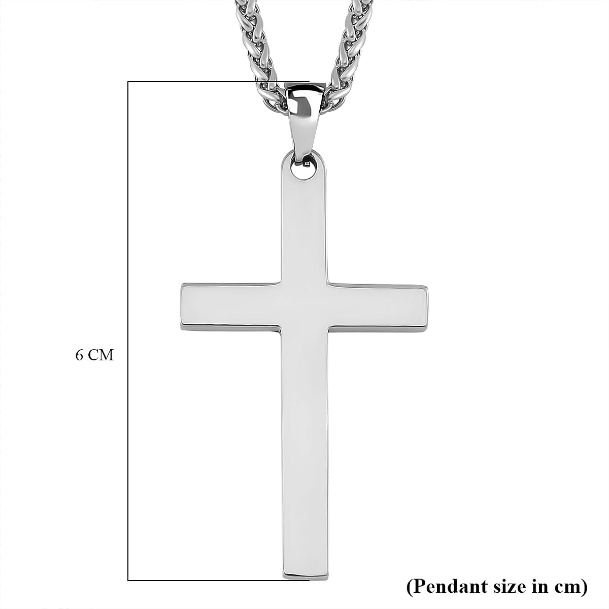 One Time Deal- Cross Necklace (Size - 20) in Silver Tone 7843132 4