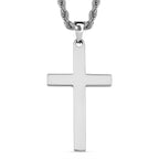 Close Out Deal - Cross Necklace With Rope Chain (Size - 20-2 Ext)