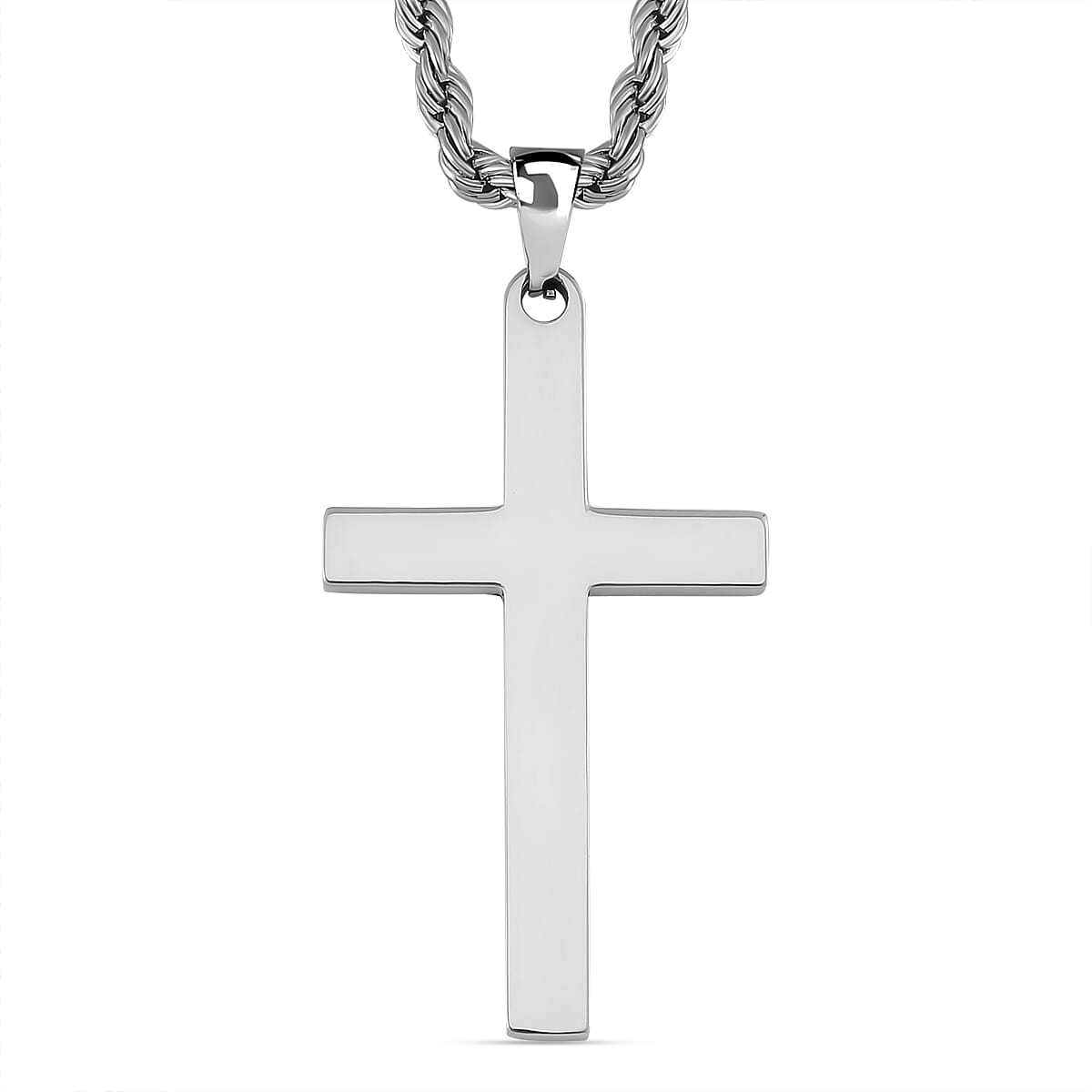 Close Out Deal - Cross Necklace With Rope Chain (Size - 20-2 Ext) 7843133 0