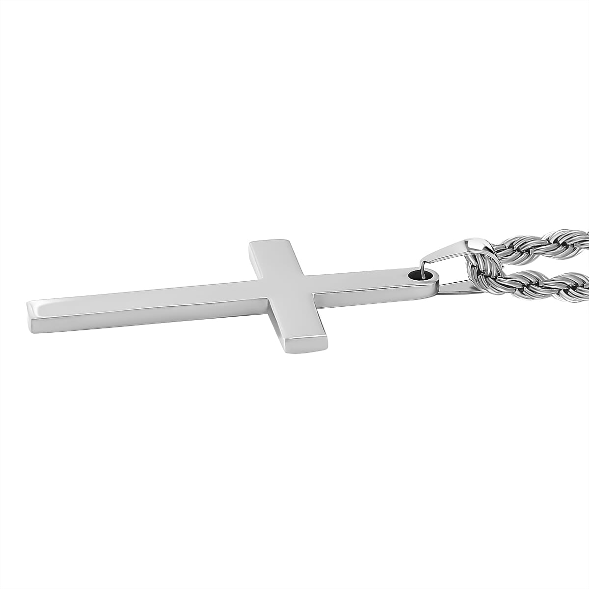 Close Out Deal - Cross Necklace With Rope Chain (Size - 20-2 Ext) 7843133 3