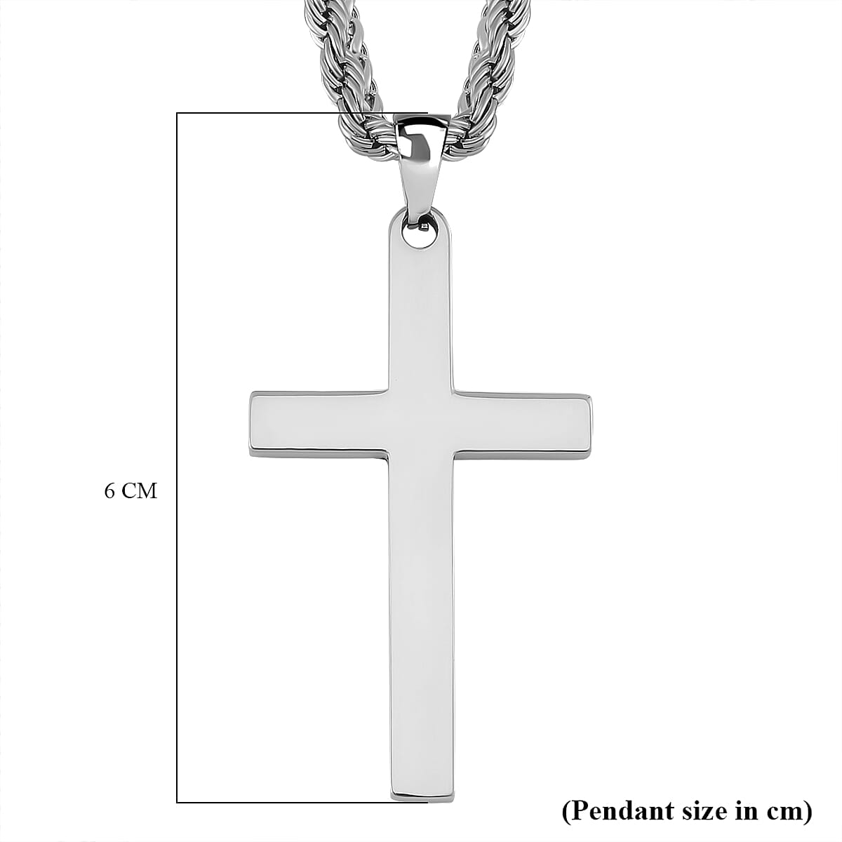 Close Out Deal - Cross Necklace With Rope Chain (Size - 20-2 Ext) 7843133 5