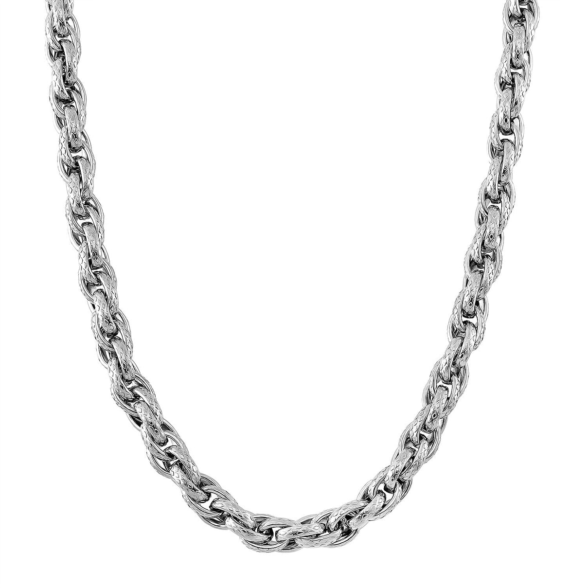 Close Out Deal- Chunky Prince of Wales Necklace (Size - 20) in Silver Tone 7966720 6