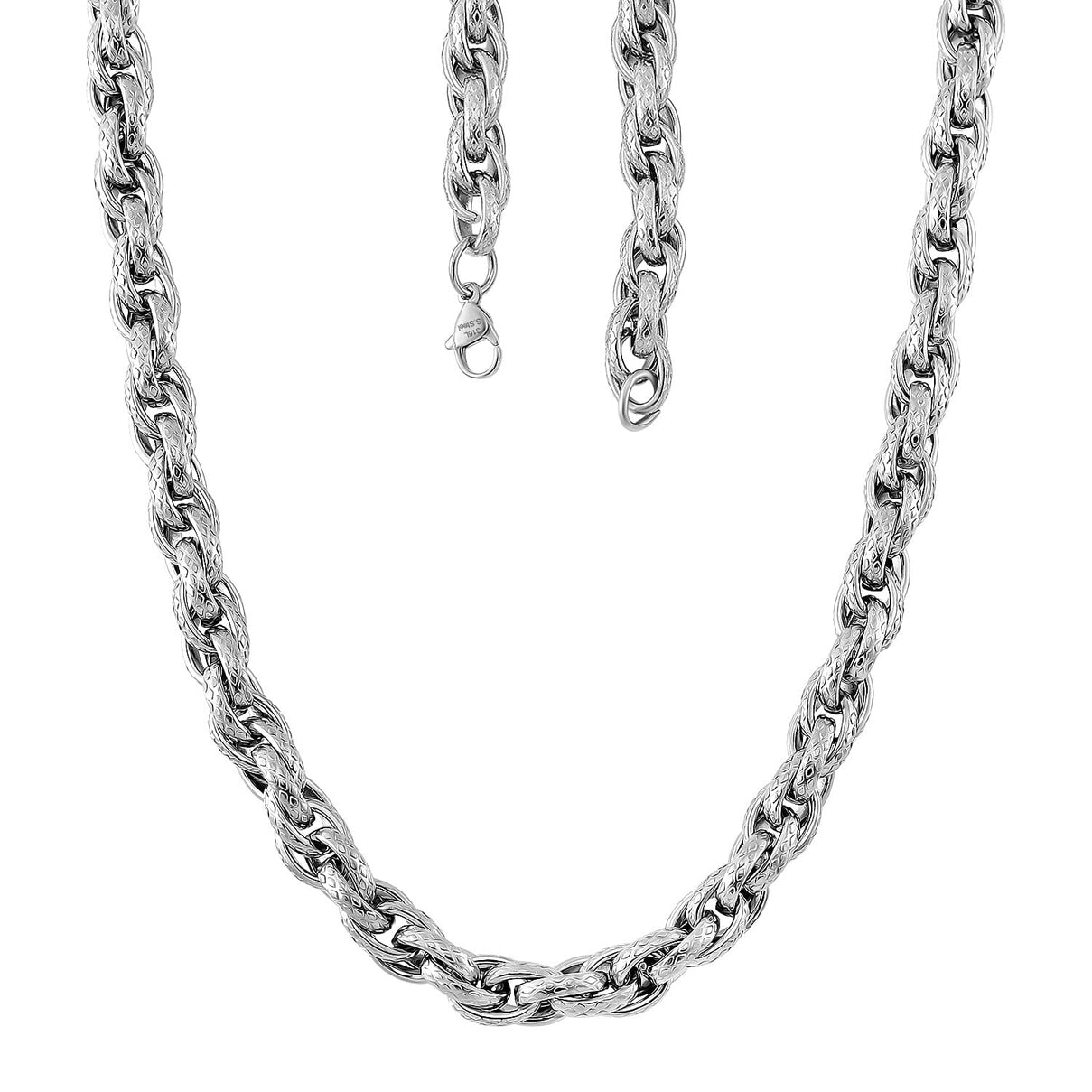Close Out Deal- Chunky Prince of Wales Necklace (Size - 20) in Silver Tone 7966720 8