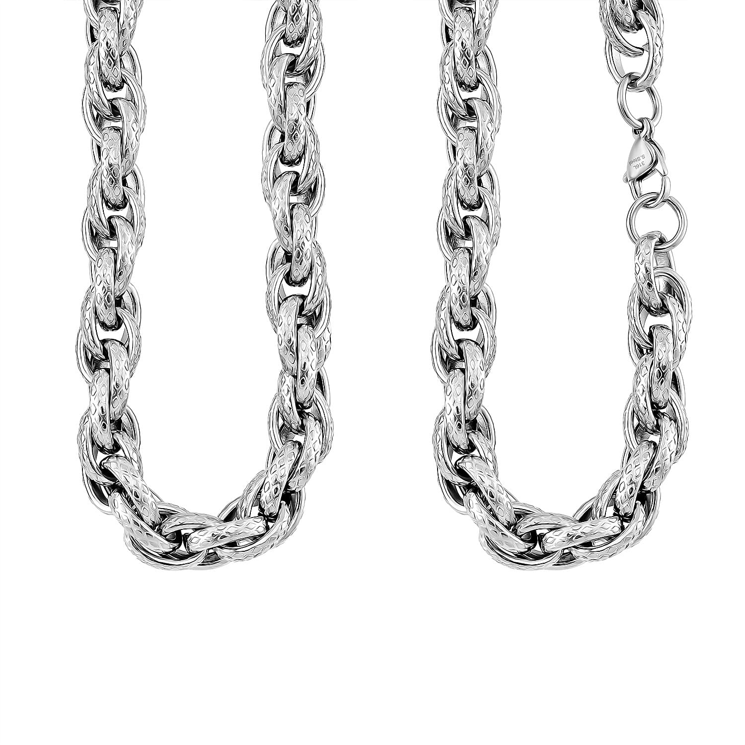 Close Out Deal- Chunky Prince of Wales Necklace (Size - 20) in Silver Tone 7966720 9