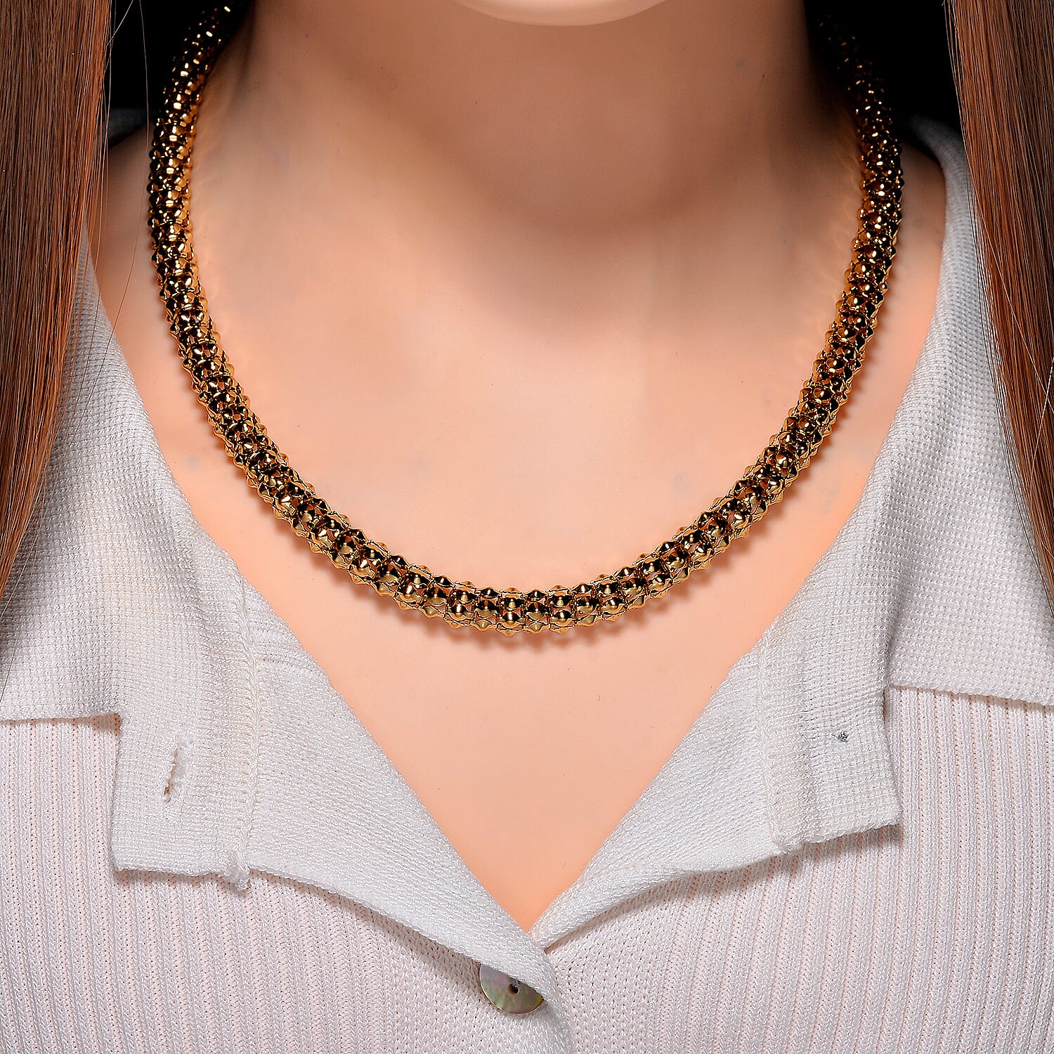 One Time Deal - Designer Inspiration Necklace with Clasp (Size - 20) - Yellow 7979481 2