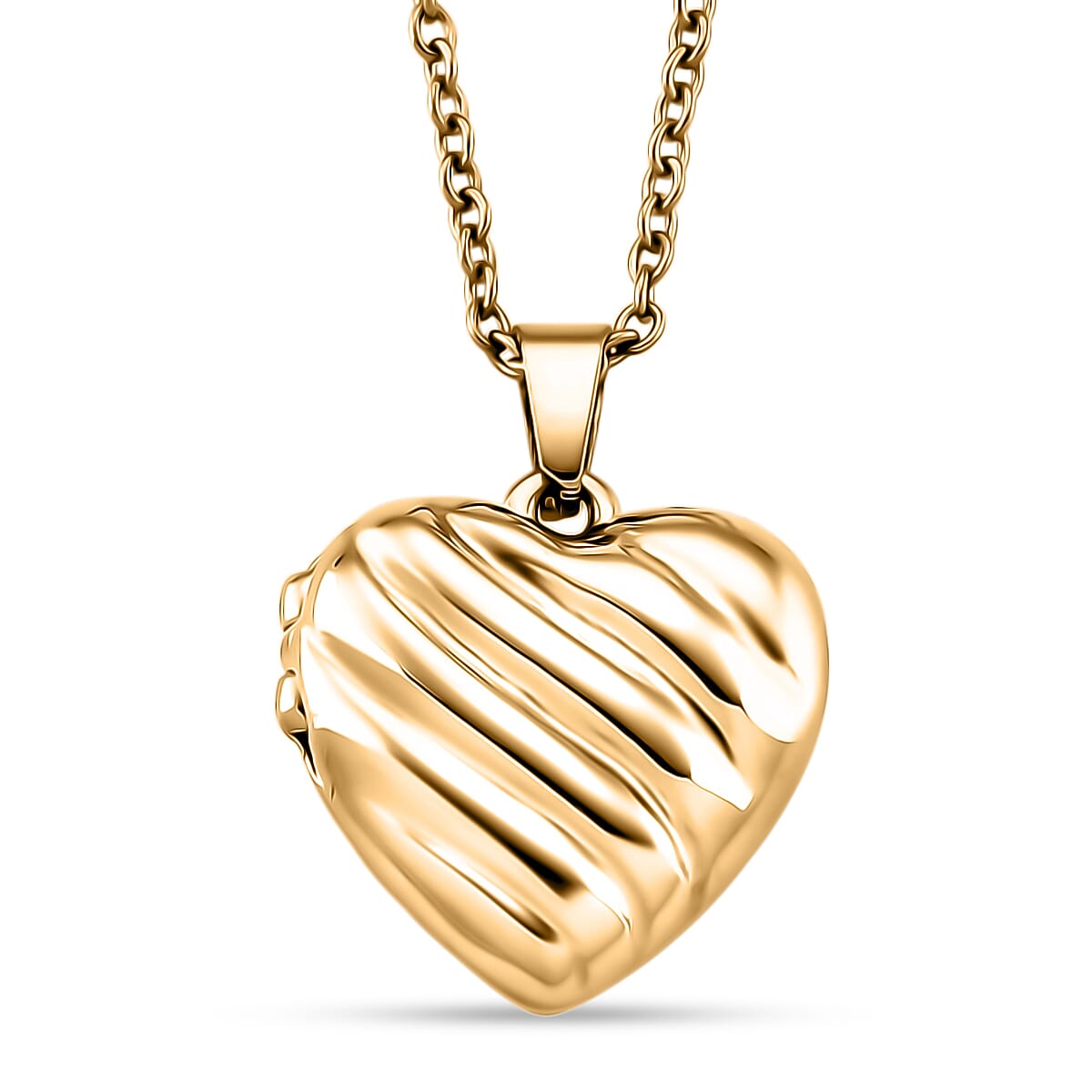 Heart Shape Magnetic Locket Necklace (Size 20 - 2 Ext) in Yellow Gold Plated 8217355 0