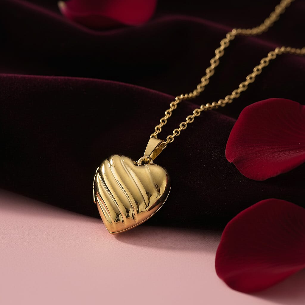 Heart Shape Magnetic Locket Necklace (Size 20 - 2 Ext) in Yellow Gold Plated 8217355 1