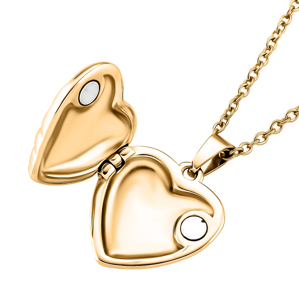 Heart Shape Magnetic Locket Necklace (Size 20 - 2 Ext) in Yellow Gold Plated 8217355 4