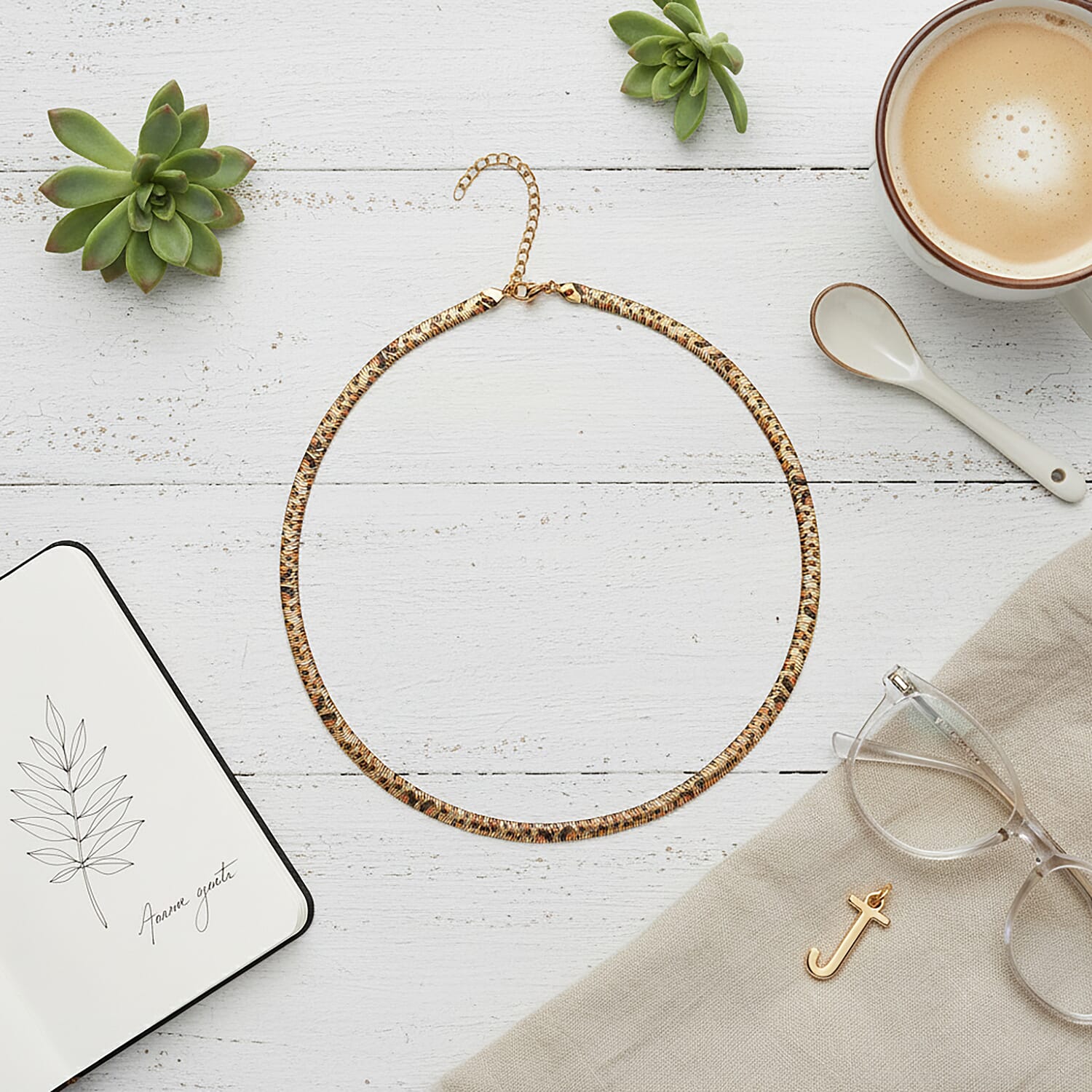 Designer Inspired - Leopard Print Necklace (Size 20) in Yellow Gold Plated 8259845 2