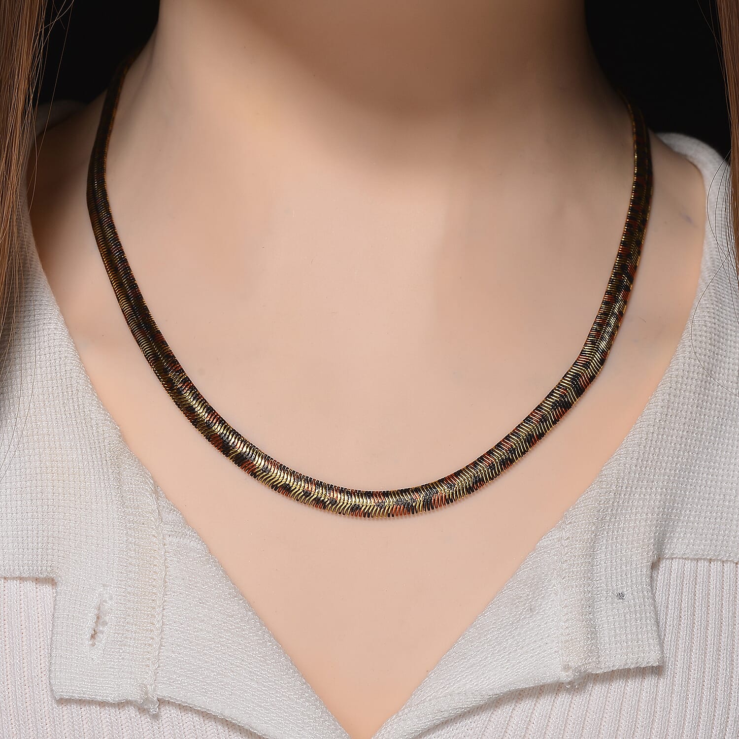 Designer Inspired - Leopard Print Necklace (Size 20) in Yellow Gold Plated 8259845 3