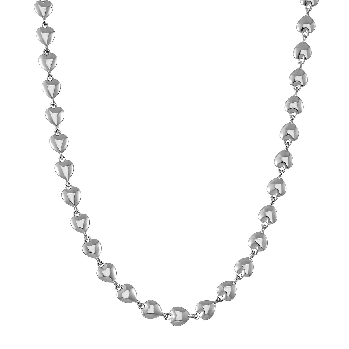 Designer Inspired Heart Station Necklace (Size - 20) Silver Plated 7838181 0