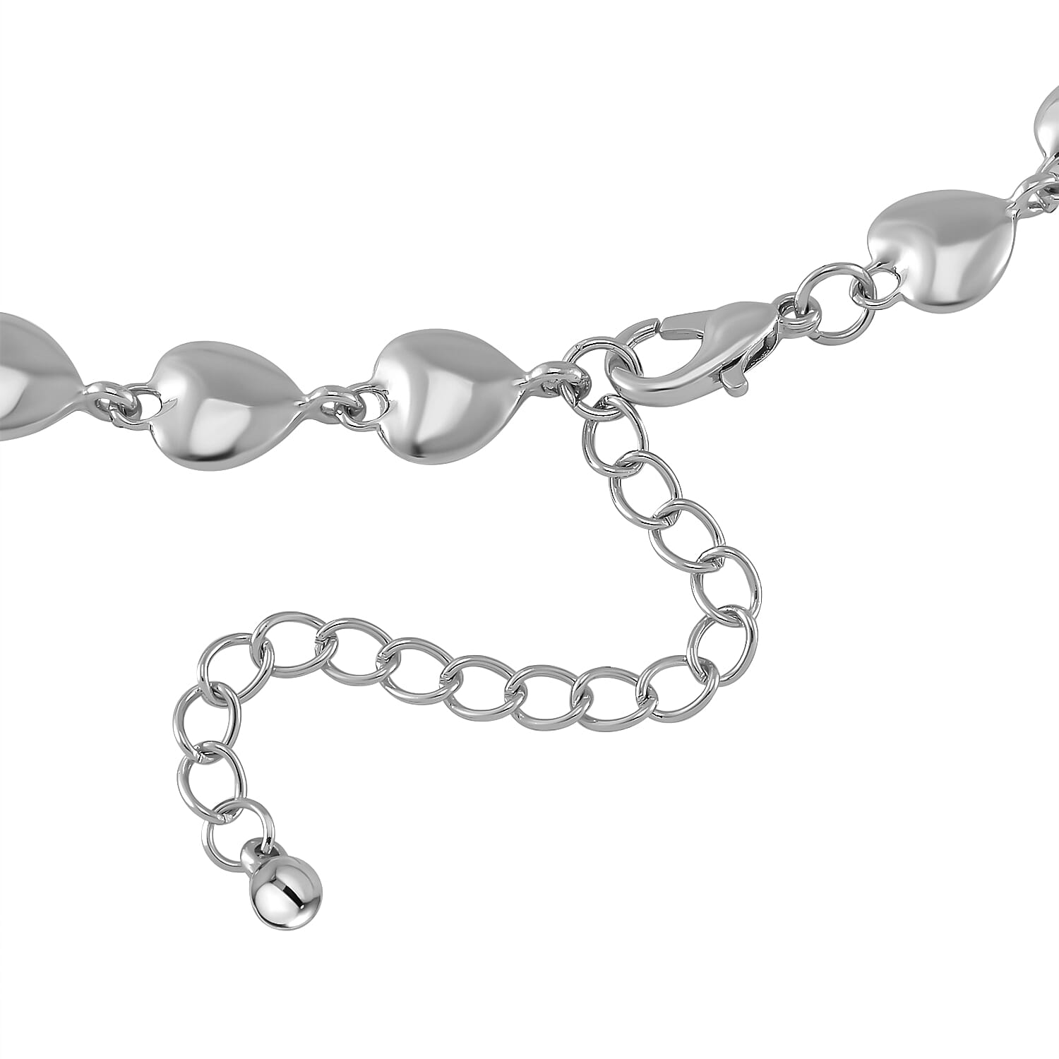 Designer Inspired Heart Station Necklace (Size - 20) Silver Plated 7838181 3
