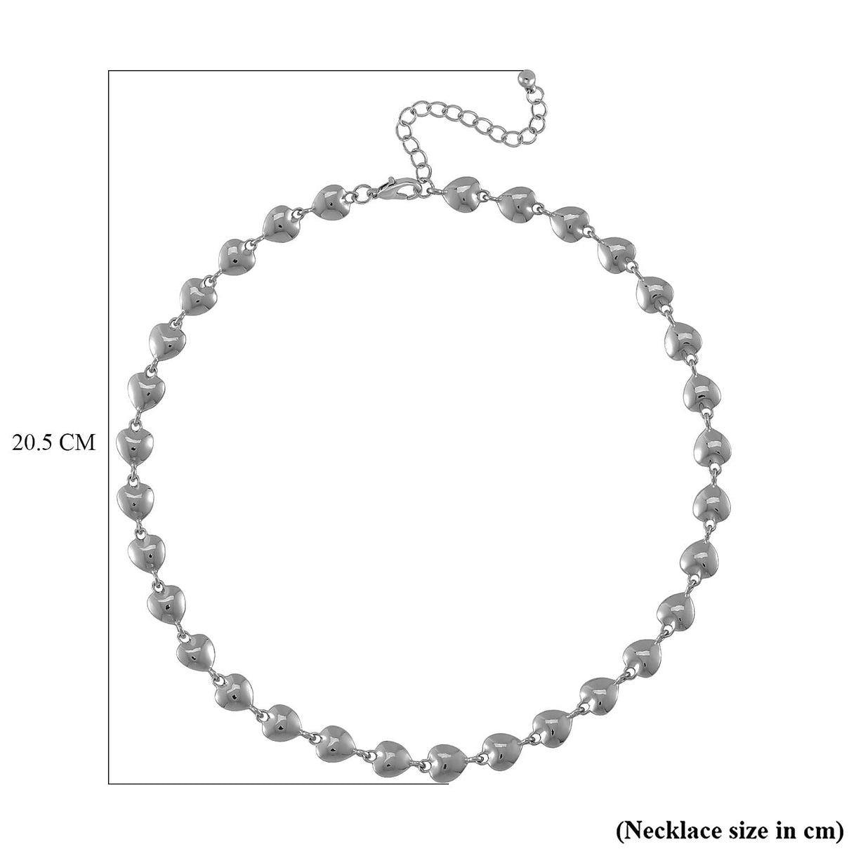 Designer Inspired Heart Station Necklace (Size - 20) Silver Plated 7838181 4