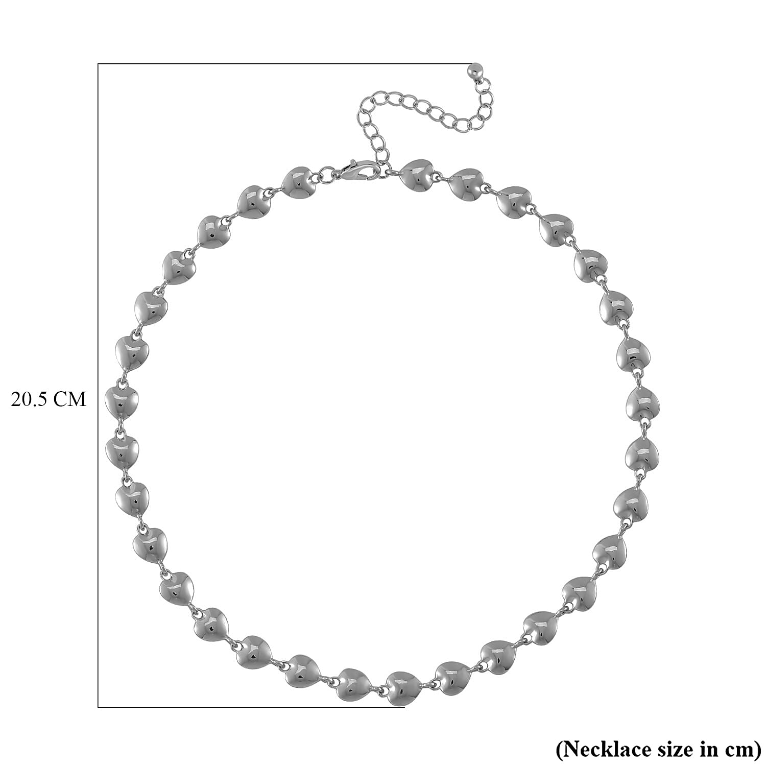 Designer Inspired Heart Station Necklace (Size - 20) Silver Plated 7838181 4