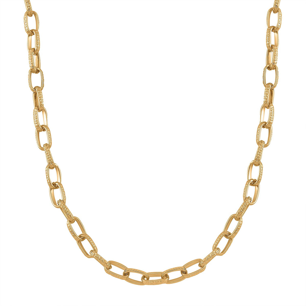 One time Close Out- Broad Paperclip Necklace With Lobster Clasp  (Size - 20+2) in Yellow Tone 7876413 0