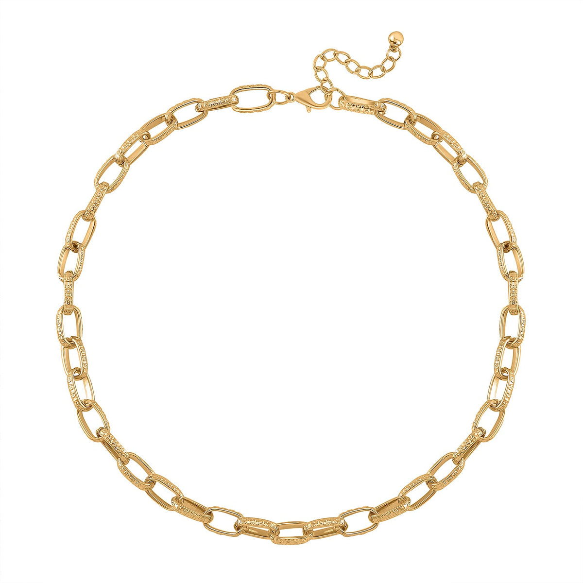 One time Close Out- Broad Paperclip Necklace With Lobster Clasp  (Size - 20+2) in Yellow Tone 7876413 2