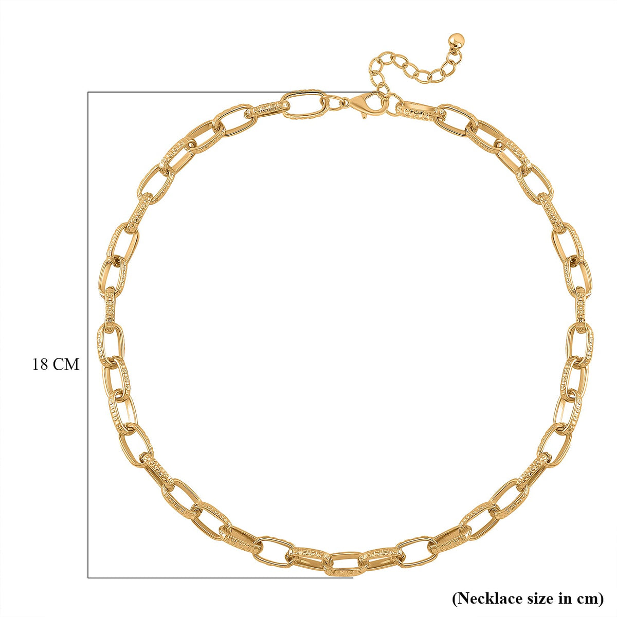 One time Close Out- Broad Paperclip Necklace With Lobster Clasp  (Size - 20+2) in Yellow Tone 7876413 4