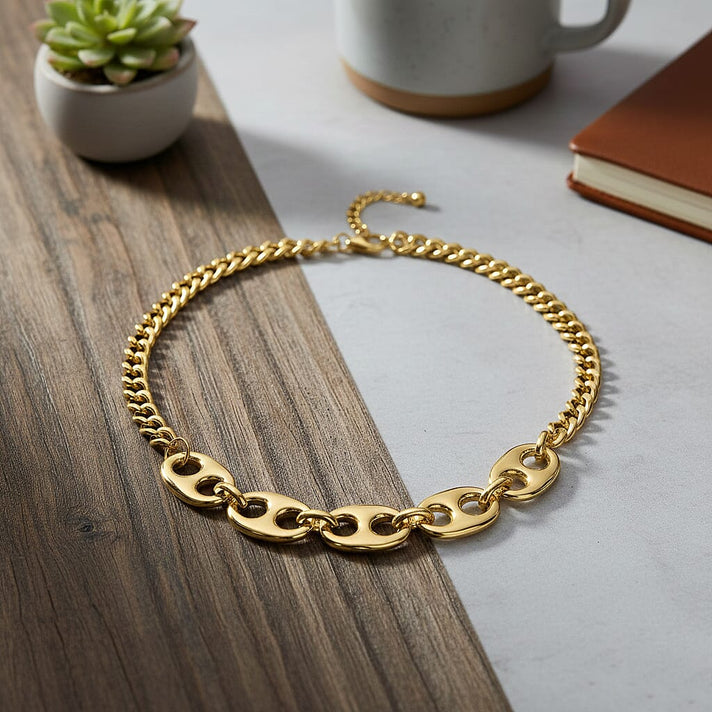 Designer Inspired offer- Mariner Necklace in Silver tone (Size - 20+2 Inch Ext) (Size - 20+2 Inch Ext) in Gold Colour Plating V32730360 2