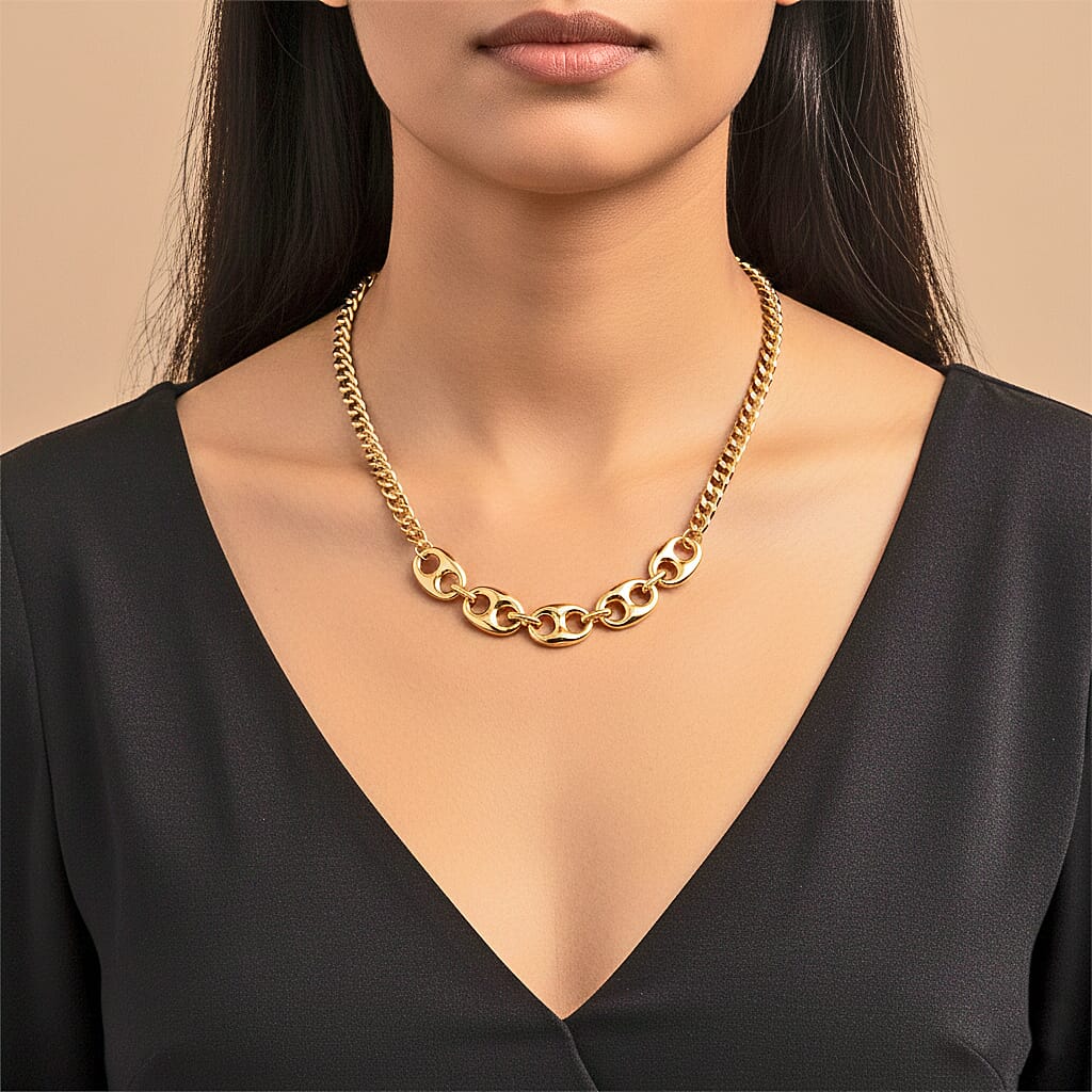 Designer Inspired offer- Mariner Necklace in Silver tone (Size - 20+2 Inch Ext) (Size - 20+2 Inch Ext) in Gold Colour Plating V32513400 3