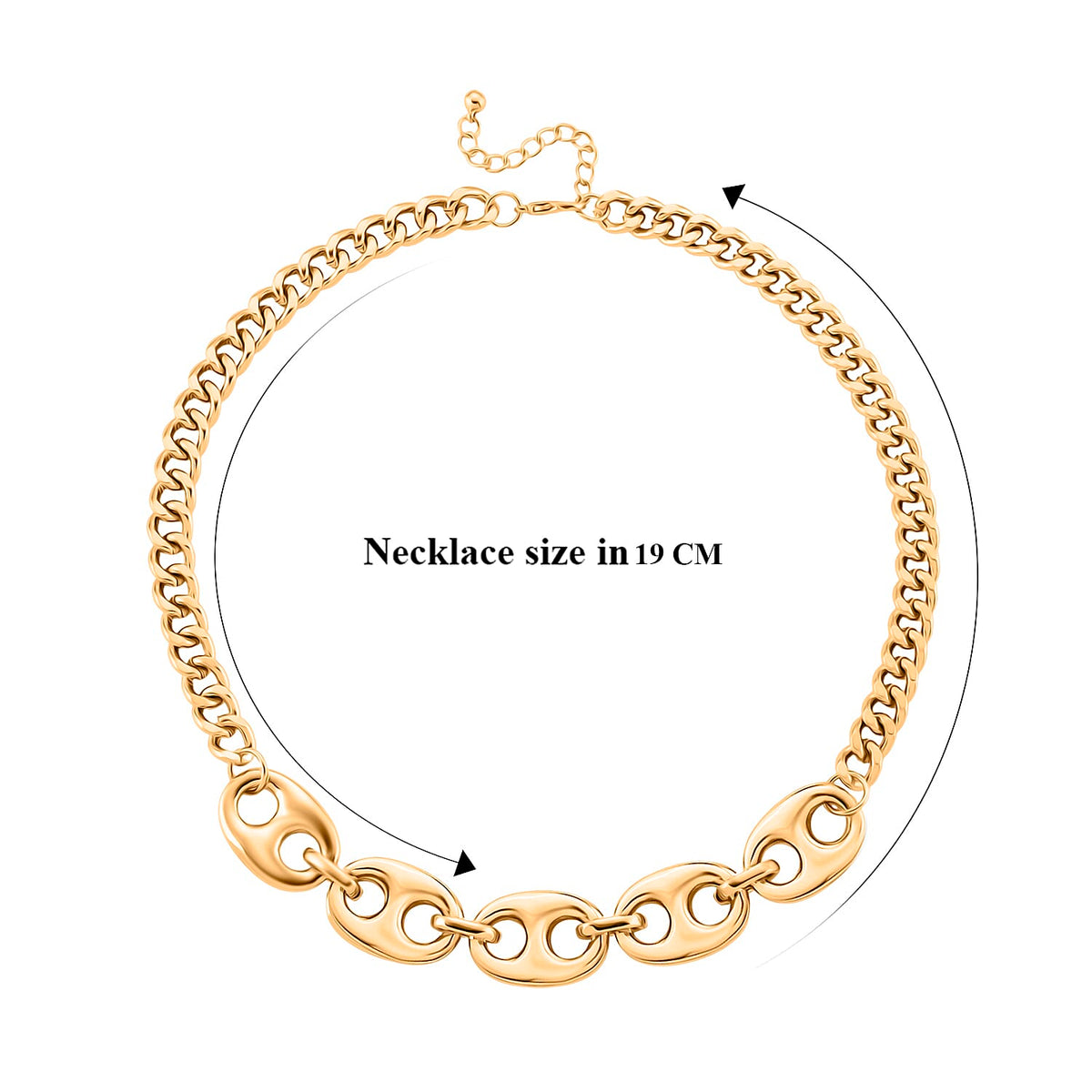 Designer Inspired offer- Mariner Necklace in Silver tone (Size - 20+2 Inch Ext) (Size - 20+2 Inch Ext) in Gold Colour Plating V32513400 6