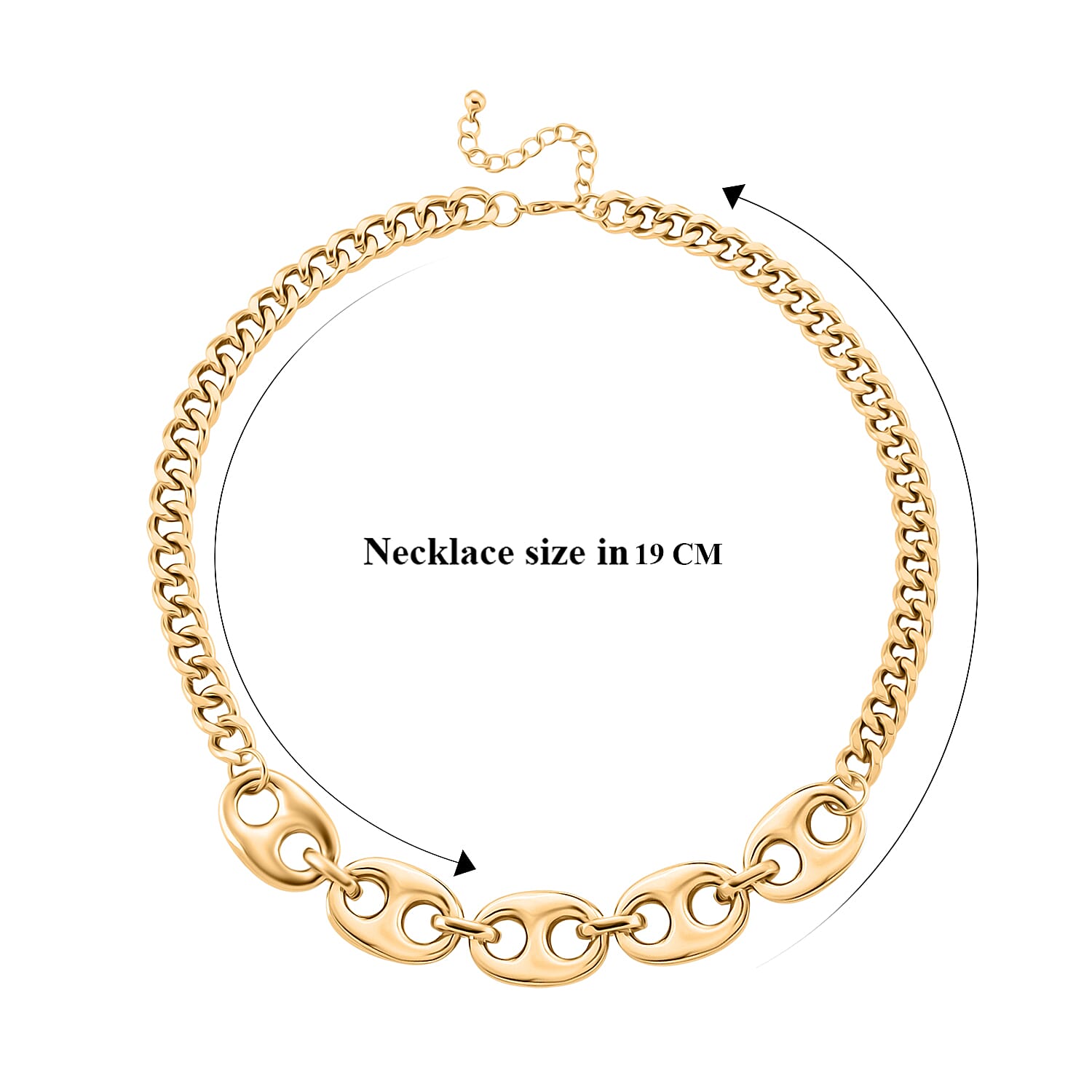 Designer Inspired offer- Mariner Necklace in Silver tone (Size - 20+2 Inch Ext) (Size - 20+2 Inch Ext) in Gold Colour Plating V32513400 6