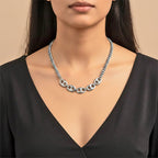 Designer Inspired offer- Mariner Necklace in Silver tone (Size - 20-2 Inch Ext)