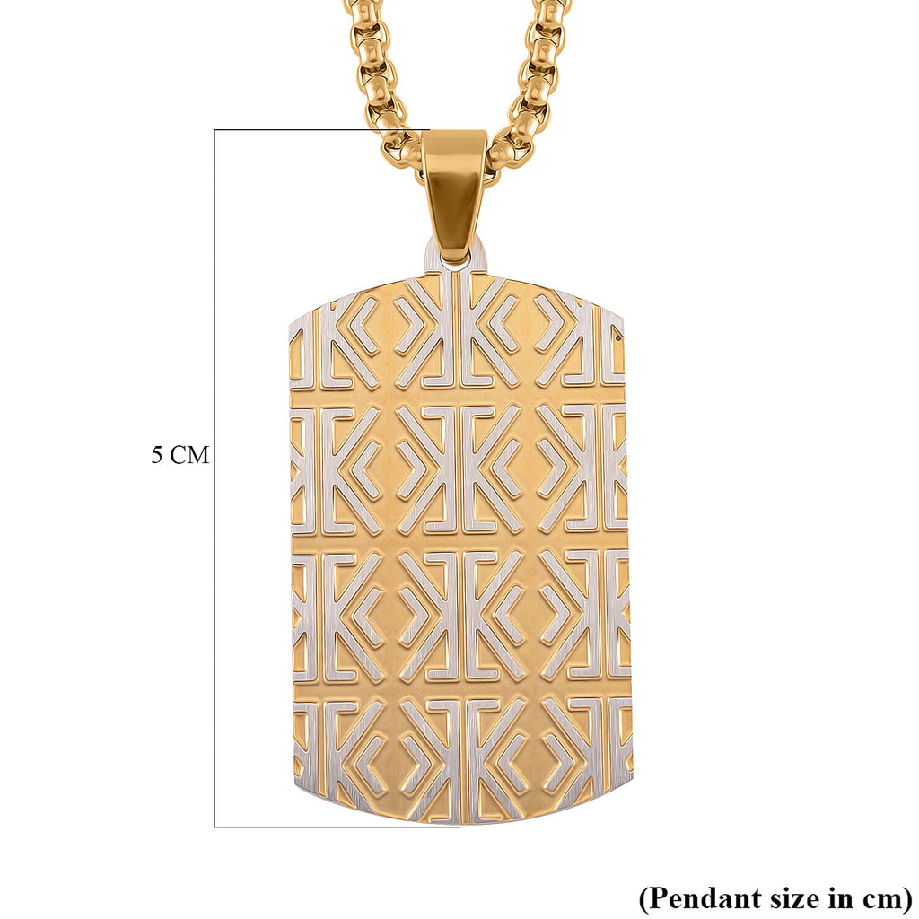 Pendant With Chain (Size - 22) in Yellow Gold Tone