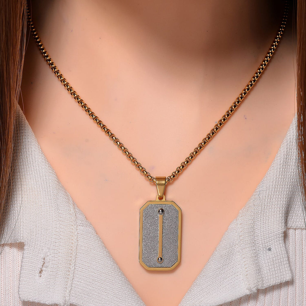 Pendant With Chain (Size - 22) in Yellow Gold Tone