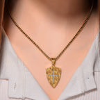 Pendant With Chain (Size - 22) in Silver & Yellow Gold Tone