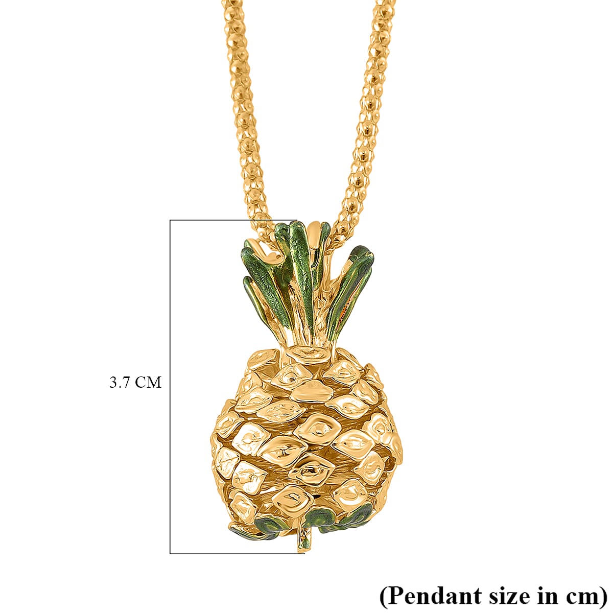 Enamelled Pineapple Pendant With Rope Necklace (Size - 24-2 Ext) 7932449 4