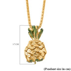Enamelled Pineapple Pendant With Rope Necklace (Size - 24-2 Ext)