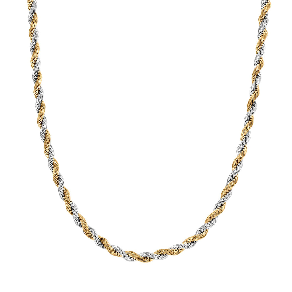 Necklace (Size - 24) in Yellow Gold and Silver Tone