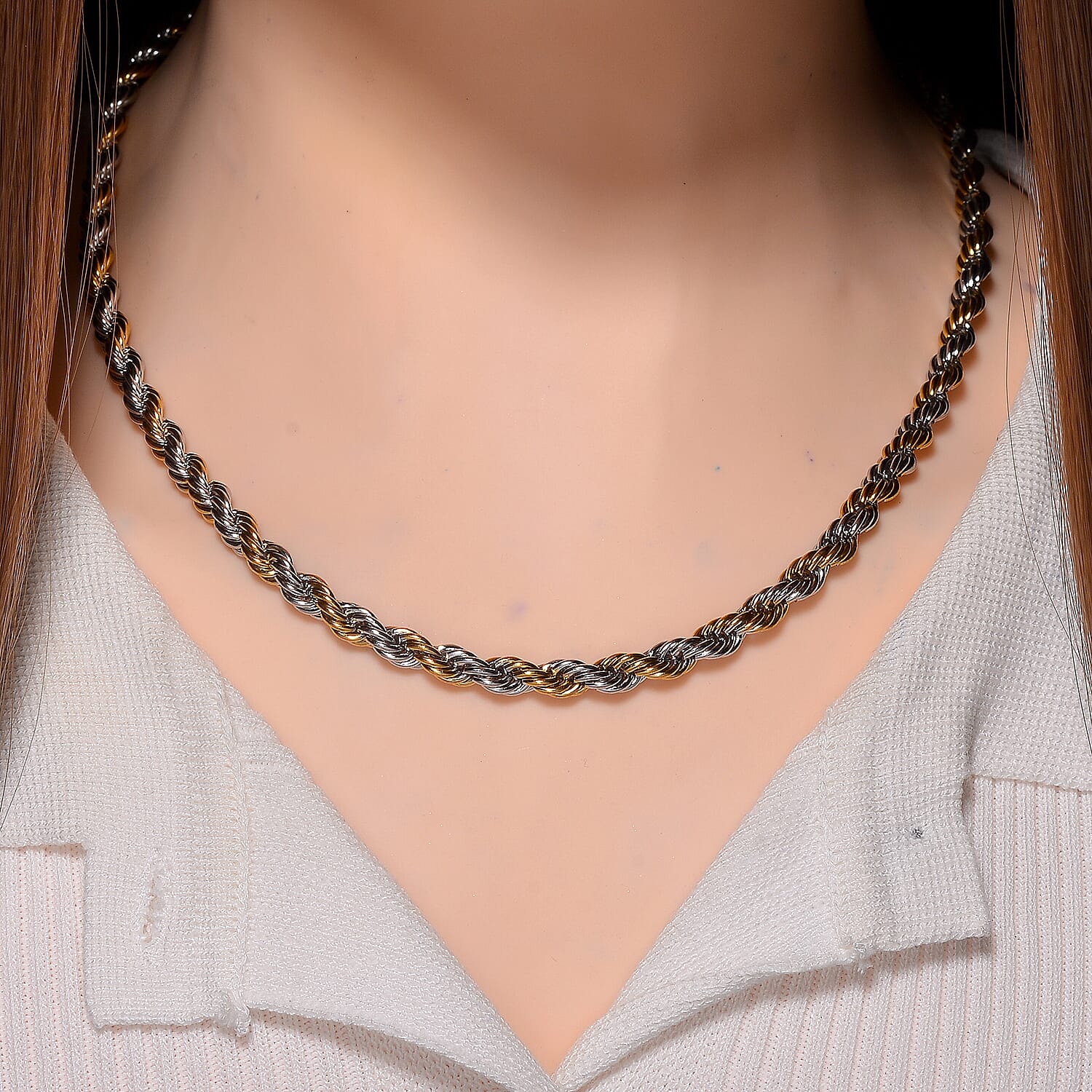 Necklace (Size - 24) in Yellow Gold and Silver Tone 7843158 1