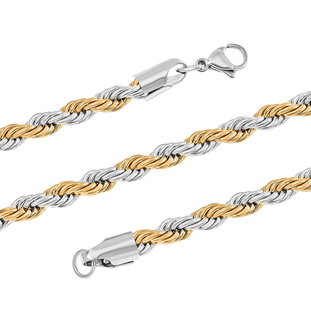 Necklace (Size - 24) in Yellow Gold and Silver Tone