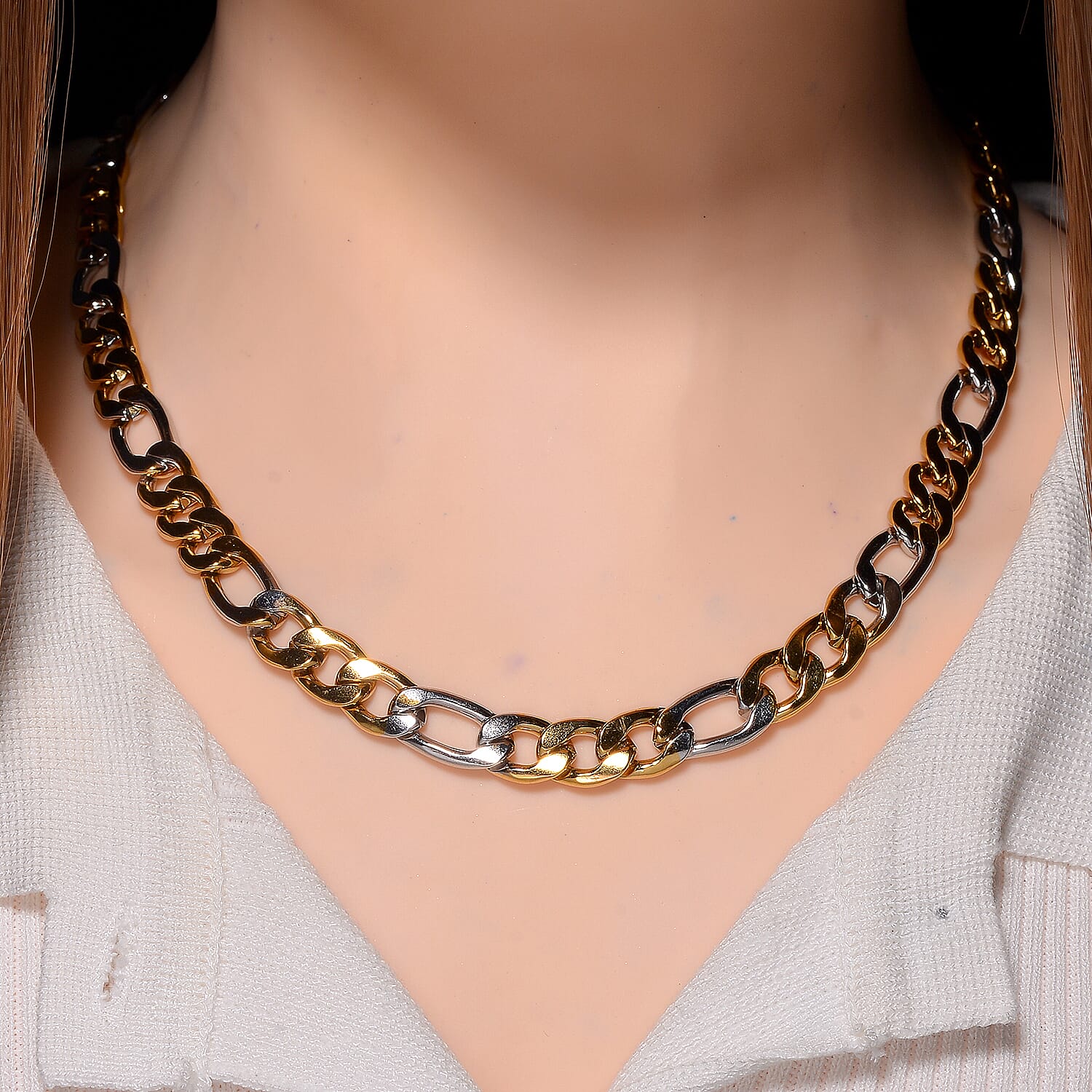 Designer Inspired Necklace (Size - 24) in Dual Tone Yellow Gold and Silver 7843159 1