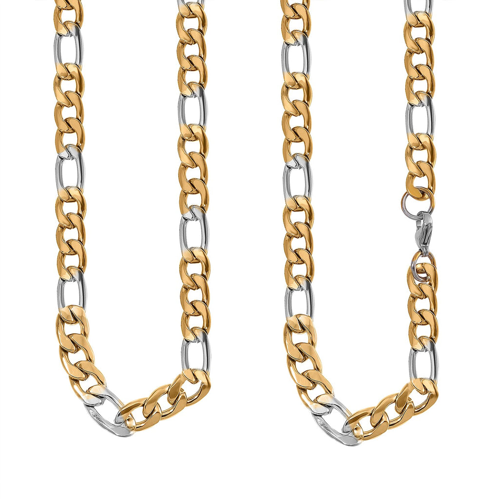 Designer Inspired Necklace (Size - 24) in Dual Tone Yellow Gold and Silver