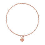 Designer Closeout Deal- Rose Gold Plated Heart Charm Necklace (Size - 20)