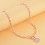 Designer Closeout Deal- Rose Gold Plated Heart Charm Necklace (Size - 20)