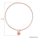 Designer Closeout Deal- Rose Gold Plated Heart Charm Necklace (Size - 20)