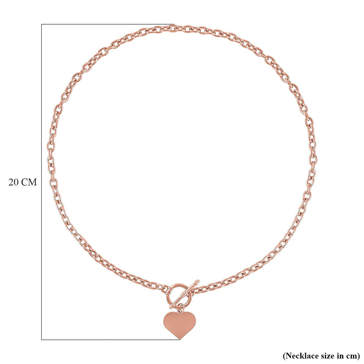 Designer Closeout Deal- Rose Gold Plated Heart Charm Necklace (Size - 20) 7571691 3