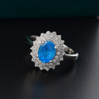 THE ELECTRIC JEWEL - Premium Neon Apatite & White Zircon Ring in Rhodium Overlay Sterling Silver 1.74 Ct.